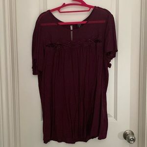 Torrid purple tshirt with rope detail